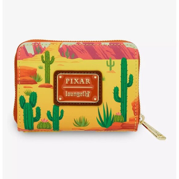 Loungefly Pixar Cars Lightning McQueen Tow Mater Desert Backpack and Wallet NWT - Picture 8 of 9